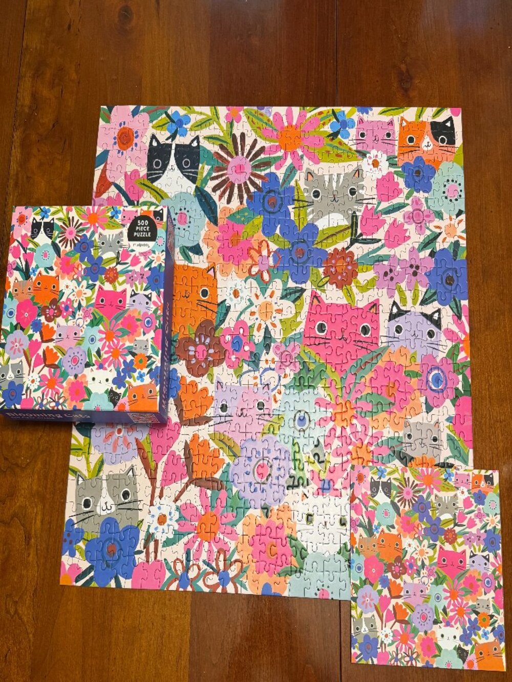 Mudpuppy - Blooming Cats 500 Piece Jigsaw Puzzle Finished Size 20" X 20"